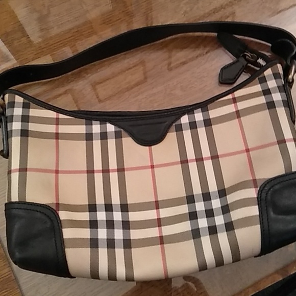 Burberry Handbags - Burberry Nova Check Bag w/ Black Leather Trim